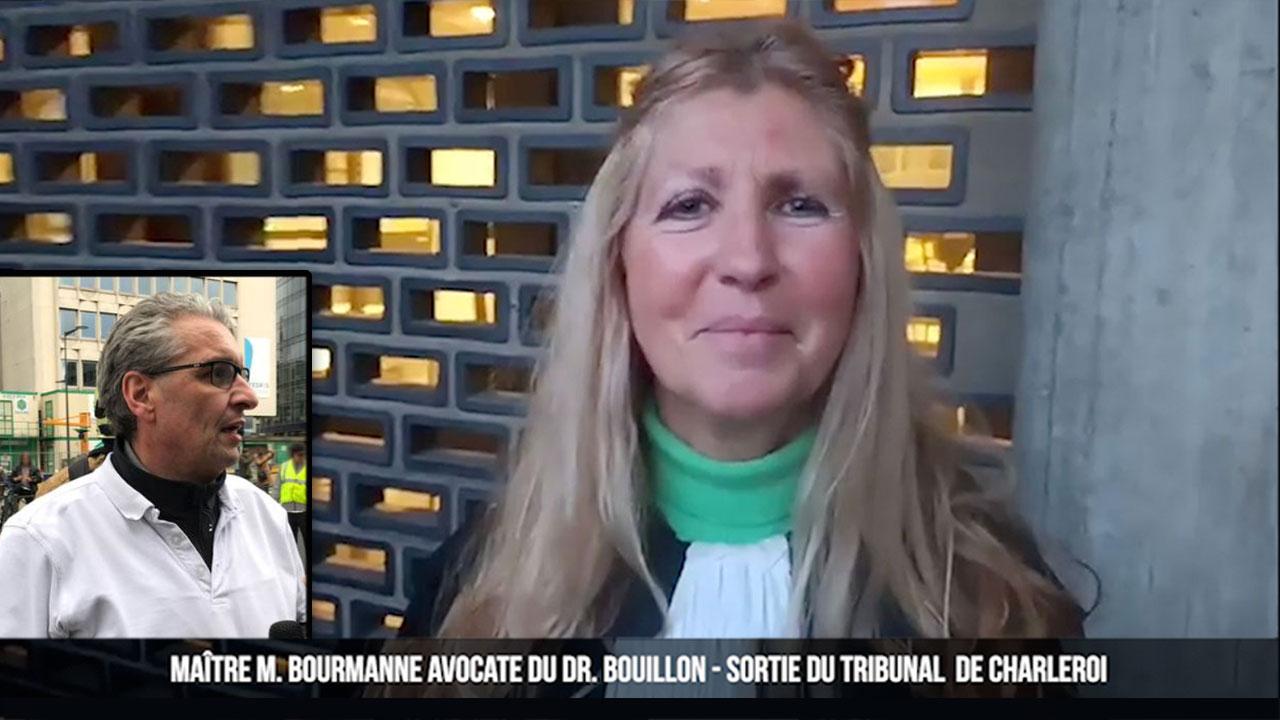 Maître Bourmanne, avocate du Dr. Bouillon - Sortie du tribunal de Charleroi